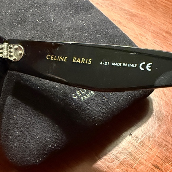 Celine Black Sunglasses with Silver Detail - Picture 2 of 4
